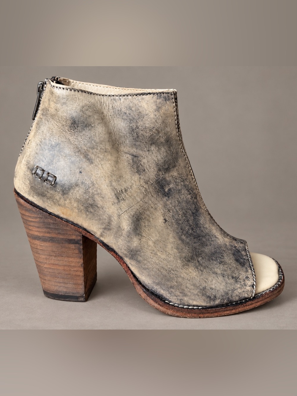 Bed Stu Onset P Peep Toe Leather Booties Size 7.5 BNWOT